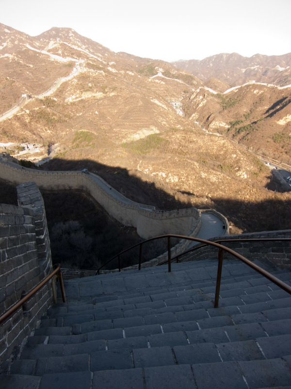 China-Badaling-Great Wall - Photo number 300! I have done my best here to illustrate how steep it is going down, showing this in photos never really works.