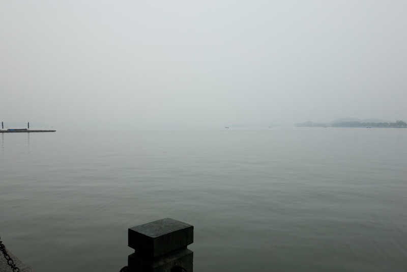 Back to China - Shanghai - Nanjing - Hangzhou - 2012 - When I got to the lake, this was the view. Very inspiring. Inspiring if you like a sea of grey nothingness, which I do!