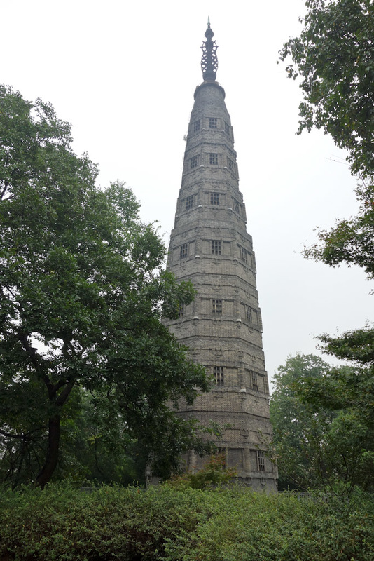 China-Hangzhou-Buddha-West Lake-Hiking - This pagoda is filled with concrete and was only built in 1980. The original conveniently fell down along with a few others at around this time when t