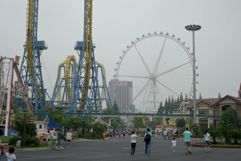 Back to China - Shanghai - Nanjing - Hangzhou - 2012 - Nearby, an amusement park, out here in the suburbs. Not my kind of thing but I havent been on a holiday yet where I dont go on a ferris wheel. Heres m