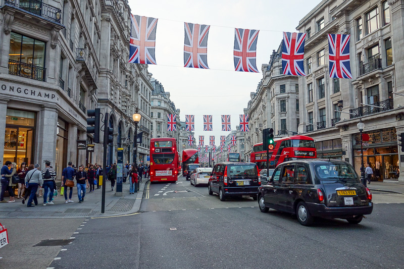 London / Germany / Austria - Work & Holiday - May and June 2016 - Oxford circus is also flagged up to the max. I enjoyed the food halls of the various stores where I made purchases for 1 pound or less to get washing 