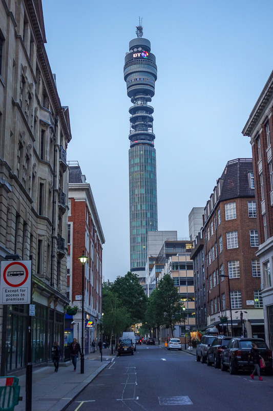 London / Germany / Austria - Work & Holiday - May and June 2016 - And then once I saw the BT tower, I knew I was near my hotel and it was time to go home.