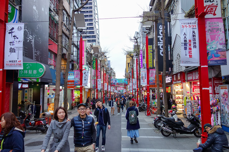 Hong Kong - Japan - Taiwan - March 2014 - Ximen area. Its early and quiet, 2 hours later and I couldnt move here.