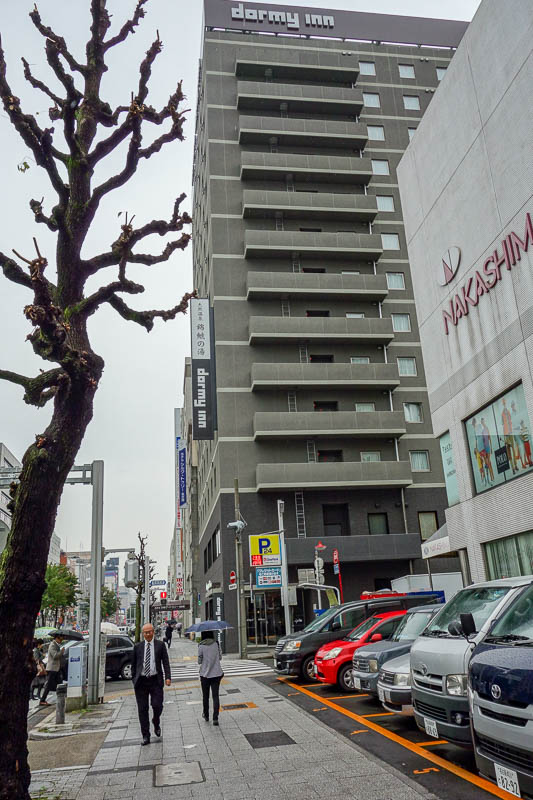 Japan 2015 - Tokyo - Nagoya - Hiroshima - Shimonoseki - Fukuoka - Now to prevent my mother asking, heres the hotel details. It is a Dormy Inn Premium, Near Sakae station. It has an Onsen on site, and a free noodle se