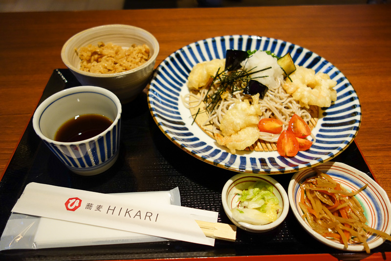 Visiting 9 cities in Japan - Oct and Nov 2016 - Soba time. With deep fried prawns and fried rice. Cause you need rice to go with your noodles. This was really quite nice. Even the white miso paste s