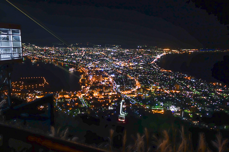 Visiting 9 cities in Japan - Oct and Nov 2016 - View from the top of a cable car on its way down. Supposedly the best night view to be had anywhere in Japan. I kind of think Shimonoseki would be bet