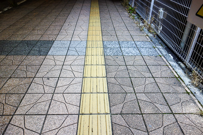 Visiting 9 cities in Japan - Oct and Nov 2016 - You notice in Japan that no matter where you are, they have these blind person tiles everywhere. They have them inside some shops even. I am still wai