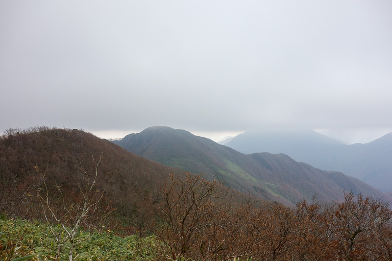 Visiting 9 cities in Japan - Oct and Nov 2016 - Very near the summit now, just getting into the cloud, and the freezing, there were a few patches of ice around which surprised me as I am wearing a l