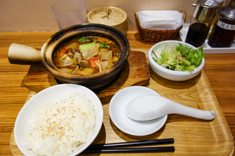 Visiting 9 cities in Japan - Oct and Nov 2016 - I found my dinner in the basement, it said vegetable hot pot. It was, I like all the mushrooms. Seemed very healthy, broth was not oily.