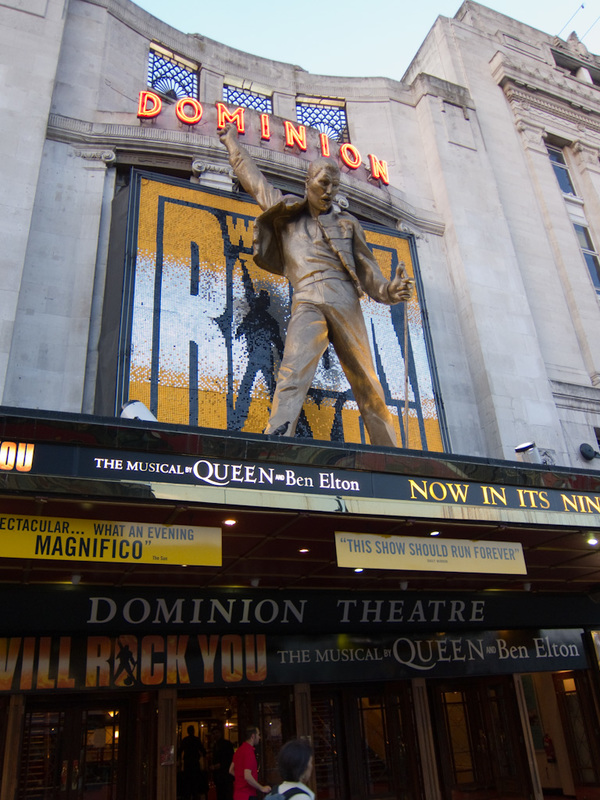 London 3 - June/July 2010 - Last picture of the day, a giant golden flaming freddie mercury.