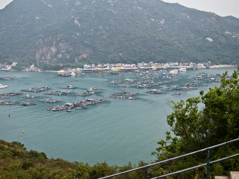 Taiwan / Hong Kong / Singapore - March/April 2011 - After walking over and around the mountain you get to this view of the floating village of Sok Kwu Wan, its fairly impressive looking, different to an