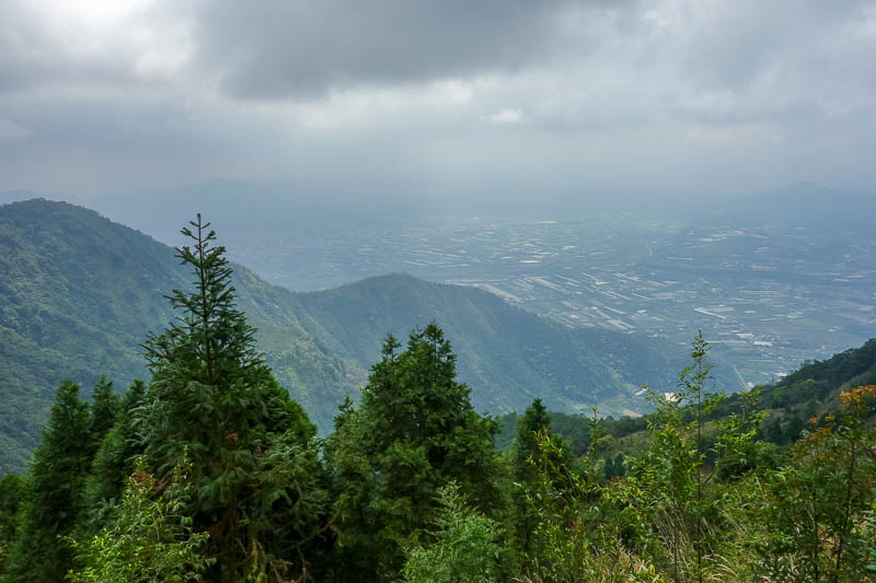 A full lap of Taiwan in March 2017 - I briefly considered trying to descend another way, there was a logging trail grown over. It gave a better view of the city below but I had not guaran