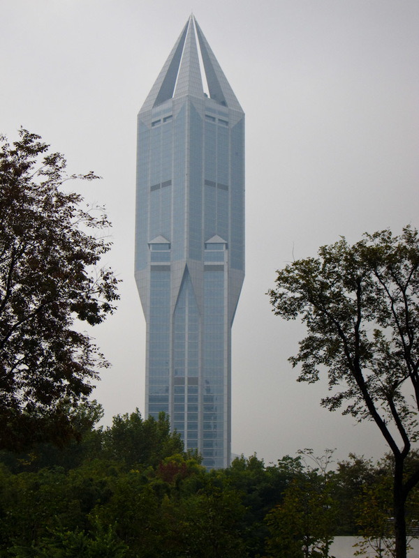 China-Shanghai-Xujiahui-Mall - I like this building a lot. I would love to go up the top where those glass pyramids pointing skywards are.
