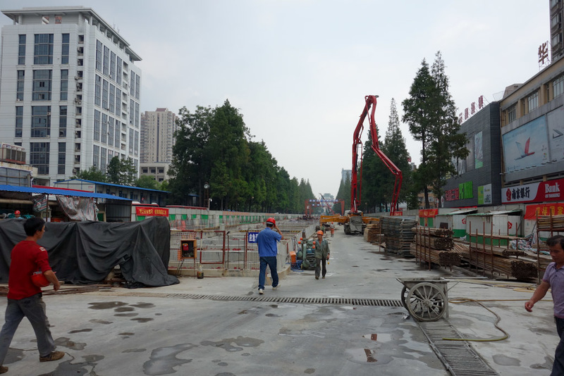 China-Nanjing-Hiking-Purple Mountain - This is the metro line under construction behind my hotel. I just wandered in an open gate and acted like I owned the place. No one seemed to mind. Th