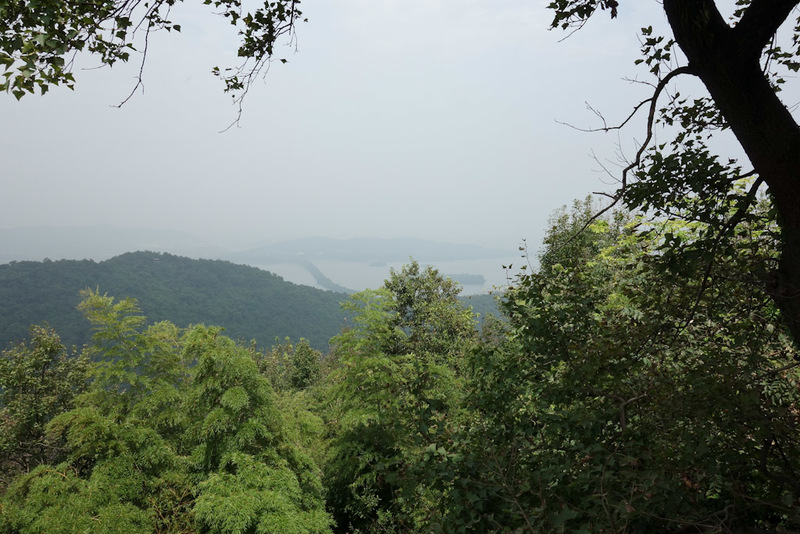 China-Hangzhou-Hiking-Cave - This is the West lake, you can clearly see one of the man made causeways across it which I walked over earlier in the week.