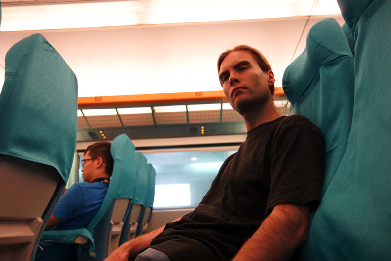 China-Shanghai-Airport-Nanjing Road - Here I am, on the Maglev. I rode it last time too so didnt bother with photos, just photos of me, looking thrilled.