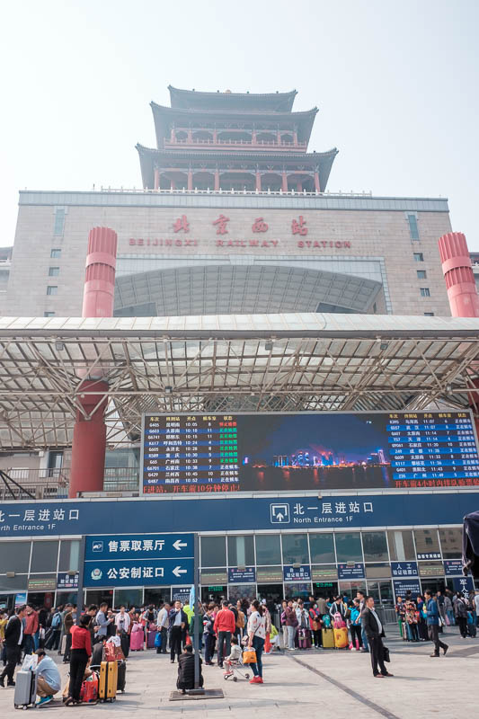 China-Beijing-Zhengzhou-Bullet Train - Here is a small part of the station, I could not get it all in the photo, to do so would mean trying to cross the road, there were fences to prevent t