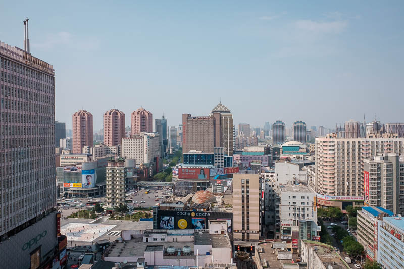 The great loop of China - April 2018 - Since I am on a corner I also get a different view out of my bathroom, which is also huge. After taking this photo I went downstairs to buy some drink