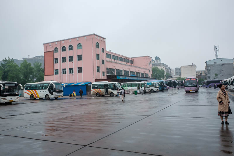 China-Dengfeng-Shaolin-Kung Fu-Rain - After sitting on a shuttle bus until it filled, I was relieved when it arrived back at Dengfeng new bus station - yes this is the new station. Here I 