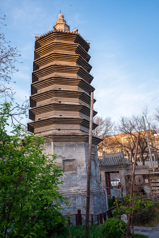 The great loop of China - April 2018 - I wandered into the Yang Rou Hutong, literally - Lamb Meat Neighborhood. Their leisure centre has a pagoda. Actually all around it was some recently r