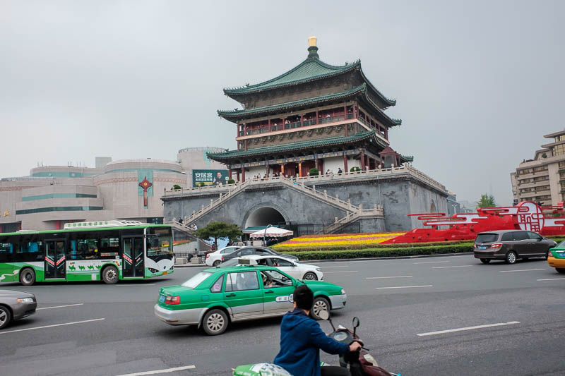 The great loop of China - April 2018 - Here is Xian, the bell tower to be precise, wheres the bell? This is just a taste of Xian, more on this later. The city seems futuristic, tourist frie