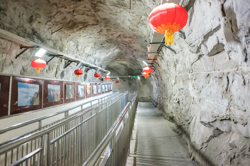 China-Hiking-Rain-Huashan-Soldiers Path - I broke into the construction zone and explored the new tunnel to where I guess the updated cable car will leave from. Thats enough use of the term 'c