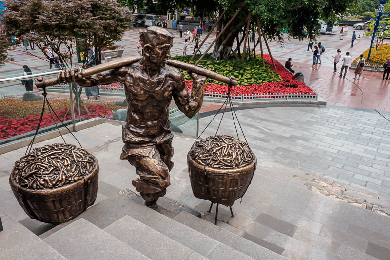 The great loop of China - April 2018 - Memorial to the man carrying the chillis who accidentally fell into a pot full of them and died from chilli overdose.