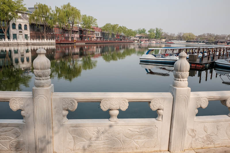 The great loop of China - April 2018 - Unfortunately I was too early to rent one of these boats, but the attendants in their blue overalls stood to attention and sang an old sea shanty as t