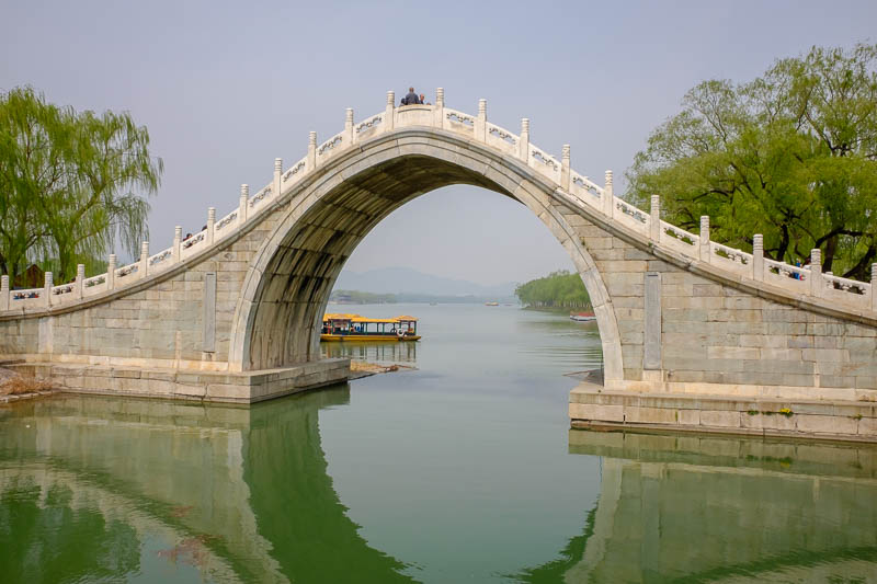 China-Beijing-Summer Palace - Here is another bridge. The water was very clean, in some of my photos it looks greener than it was. Possibly reflections from all the awesome trees.