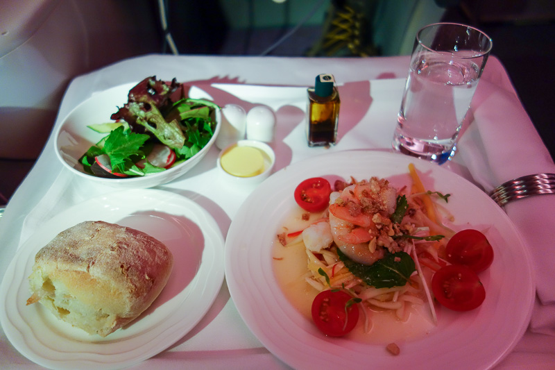 Melbourne-Emirates-Airbus A380-Business Class - Part 1 of meal 2 - I tried to choose the lighter options