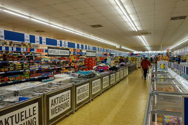 London / Germany / Austria - Work & Holiday - May and June 2016 - German supermarkets are terrible. This is not Aldi although it looks exactly the same, this is Lidl. The other brand is Mueller, which is also like th