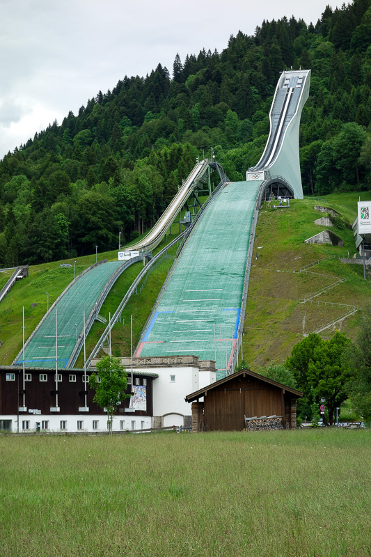 Germany-Garmisch Partenkirchen - This is the olympic ski jump park. I presume it has been rebuilt since 1936 as it looks quite modern. The top part is the jump, the bottom green part 