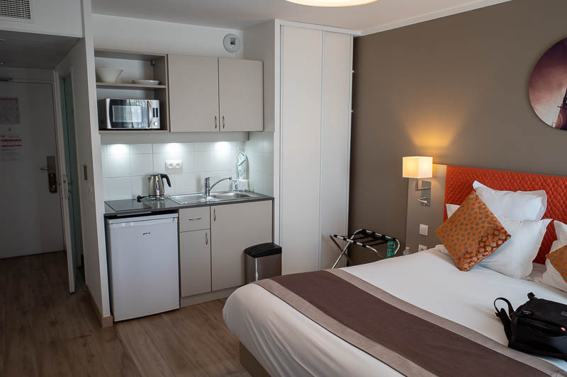 France-Paris-Airport-Train - And finally, heres my hotel. Its marketed as student accommodation and you get a little kitchen I wont ever use. It is very near my office and very ve