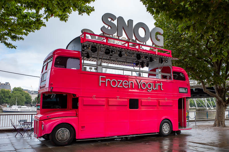 England-London-Walking-Chelsea - The SNOG froyo truck includes an upstairs disco. All the kids like yoghurt dancing.