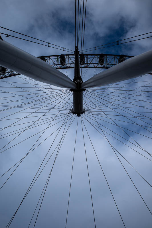 England-London-Walking-Chelsea - Its the London eye, as seen from below. The Chinese tour groups were lined up waiting for it to open.