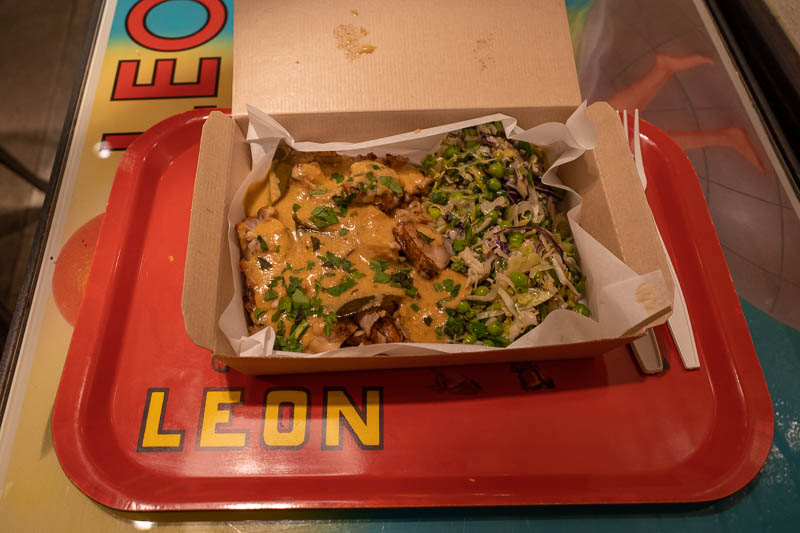 England-London-Covent Garden - Immediate dinner required. This is a chain called Leon. All their salad meals look great. They make them fresh despite serving them in a box. They als