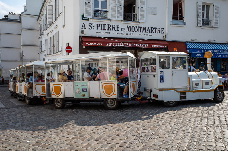 France-Paris-Montmartre - The mountain is too challenging for many, who instead take this train that is usually used to transport crippled children around the hospital.