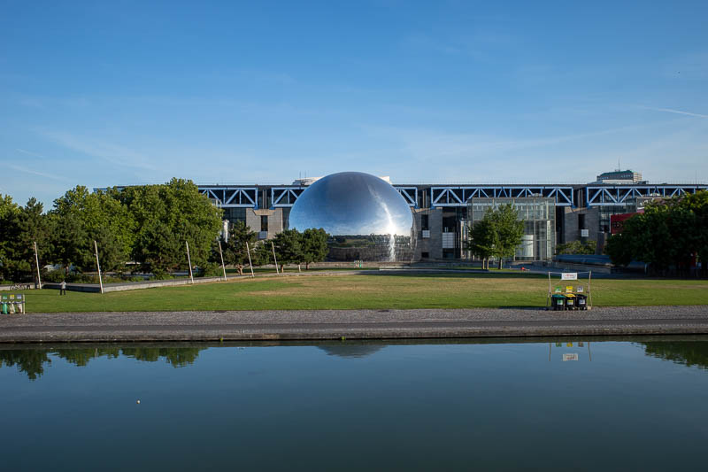 France-Paris-La Villette - A giant silver ball.