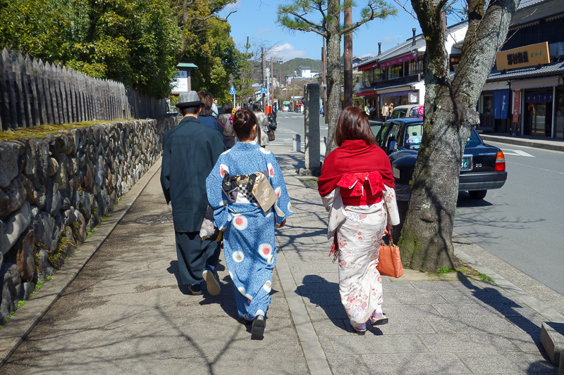 Japan-Kyoto-Arashiyama-Hiking-Bamboo-Monkeys - All over Kyoto, girls get around in Kimonos. I am not sure why, my only theory is they are on their way to work some place that requires you pretend t