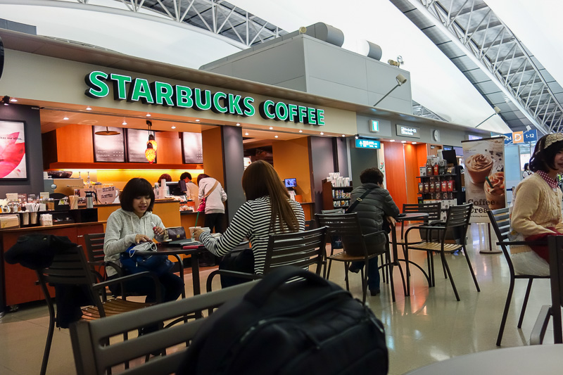 Osaka-Taoyuan-Taichung-Airport-Boeing 777 - I had remaining yen to burn. Starbucks is expensive, so it won out over the various local brands. Top tip, dont enter the departure area of Osaka Kans