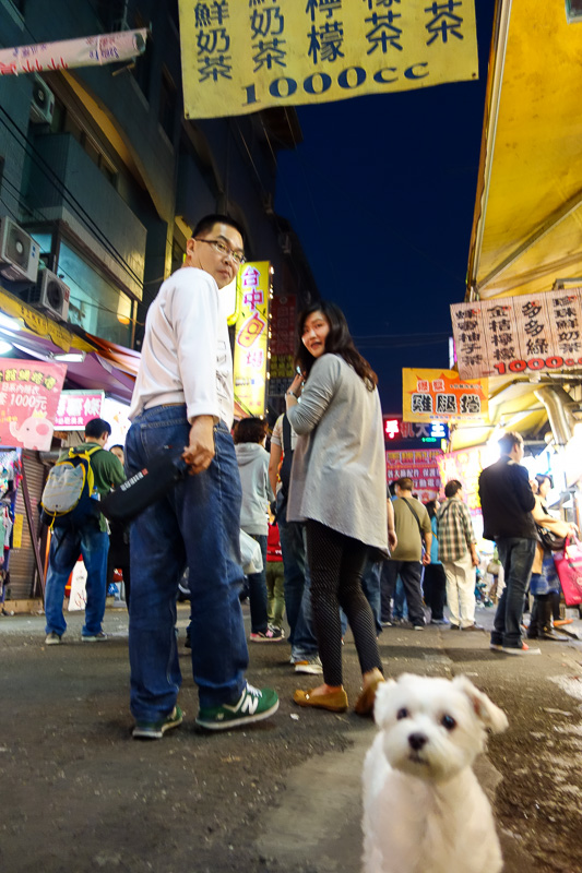 Taiwan-Taichung-Night Market-Fengjia - This puppy hates round eyes. I had to flee in terror.