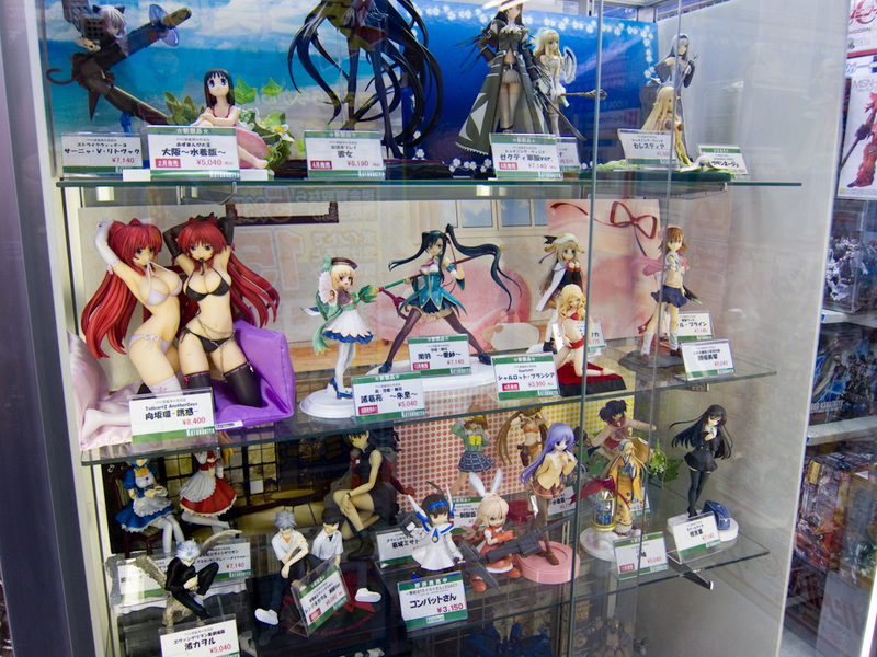 Japan-Tokyo-Akihabara-Ueno - Inside a toy shop, and things are already starting to get a bit dicey, some of the figurines were girls with their underwear around their knees lookin