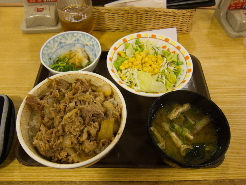 Japan-Tokyo-Shibuya-Guitar - I had dinner at Sukiya, which is the main competitor to Yoshinoya. This is Japanese fast food, you sit down, order, and it appears within 30 seconds. 