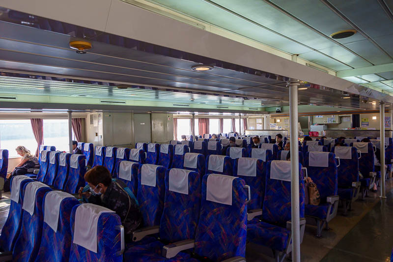 Japan-Hiroshima-Matsuyama-Ferry - This is almost the entire seating area, I think its 10 rows of 12 across seats, so 120 person capacity. Hardly anyone on here today though.