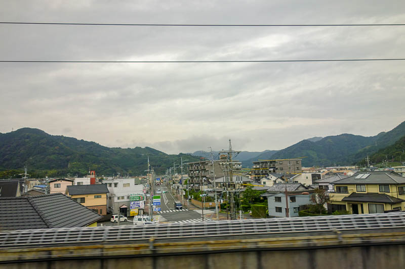 Japan-Tokyo-Nagoya-Shinkansen - It got slightly brighter at one point to see a mountain of sorts.