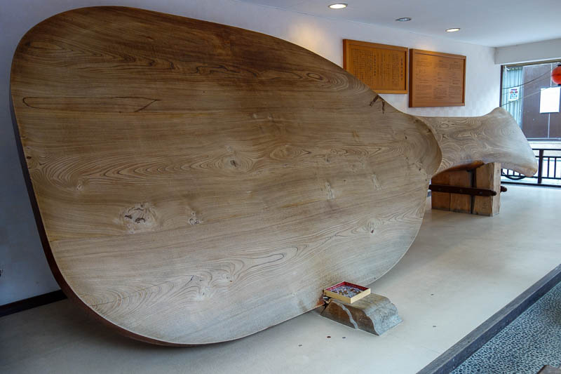 Japan 2015 - Tokyo - Nagoya - Hiroshima - Shimonoseki - Fukuoka - Or you can observe another giant wooden spoon. Didnt I see one in Nagoya too? Theres a box accepting donations for this one.