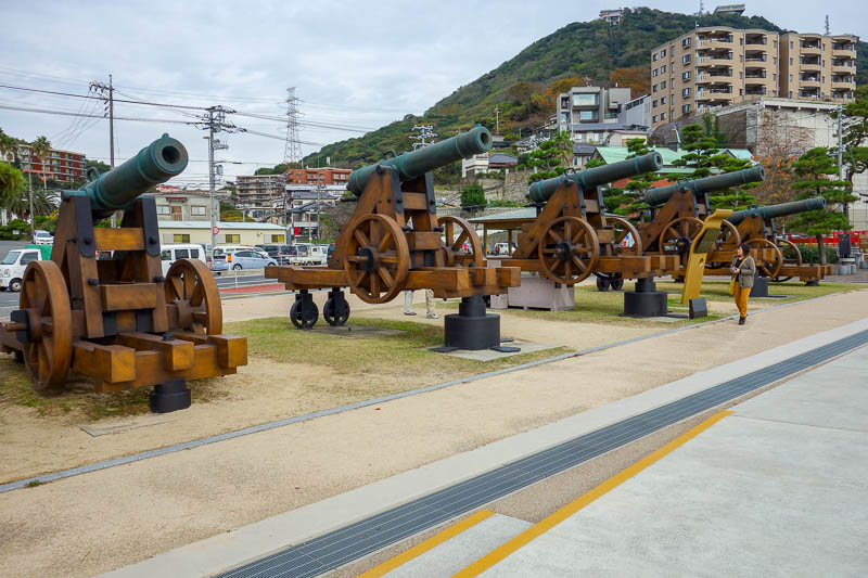 Japan-Shimonoseki-Hiking-Shrine-Hinoyama - There were lots of cannons and gun fortifications on my journey today. At some point, Japan signed a treaty to open up the place for trade. The local 