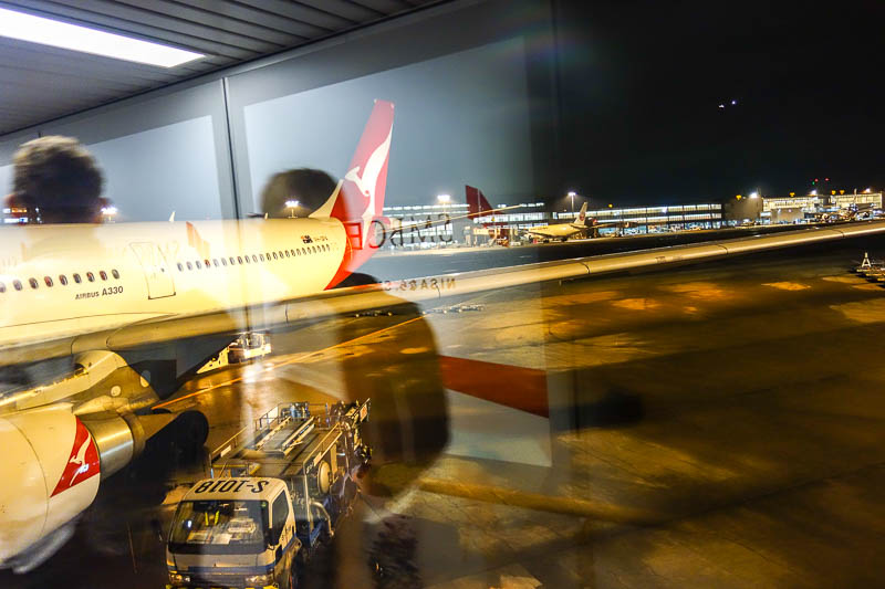 Japan 2015 - Tokyo - Nagoya - Hiroshima - Shimonoseki - Fukuoka - My plane, a boring old Qantas A330.