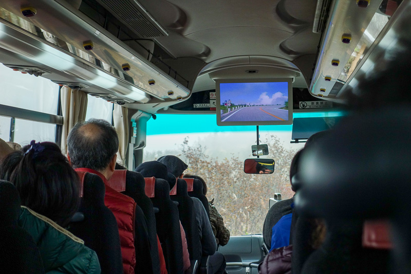 Visiting 9 cities in Japan - Oct and Nov 2016 - The bus operator has done a Chinese observation deck trick. Because the view out the window is so often fog and cloud, they filmed a clear day, and pl