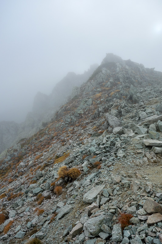 Japan-Tateyama-Kurobe-Alpine-Hiking - I was fairly certain this was the way to the main summit! It was an excellent but cold scramble.
